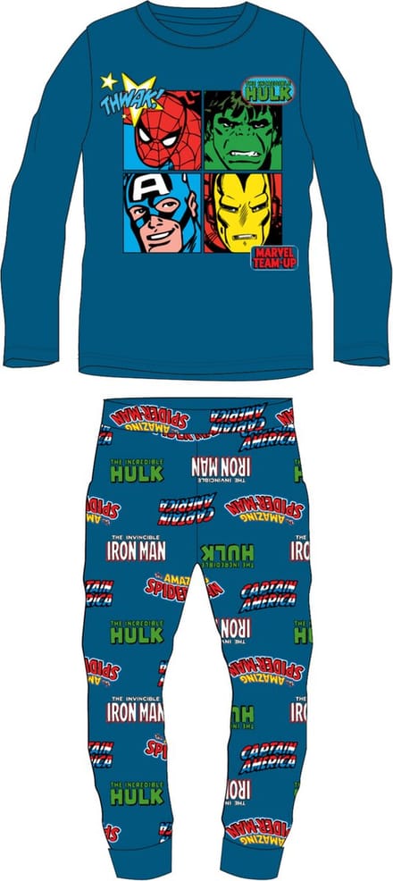 Marvel Spider-man/Hulk/Iron-man/Captian America Pyjama Katoen Blauw Maat 134