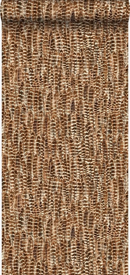 Origin Wallcoverings behang veren roest bruin - 53 cm x 10.05 m - 347395