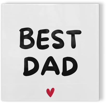 Tegeltje Best dad – wit zwart rood – tegeltje met tekst