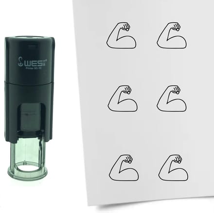 CombiCraft Stempel Spierbal rollen 10mm rond - zwarte inkt