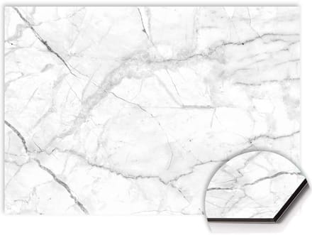 KitchenArt - Carrara Light Spatscherm - 60x30 cm - Spatscherm Achterwand Keuken - Spatwand Keuken