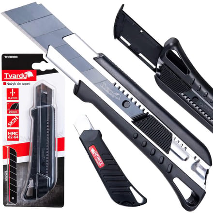 Tvardy Utility mes - Duurzaam SK2H staal - 125 mm - Zwart ontwerp
