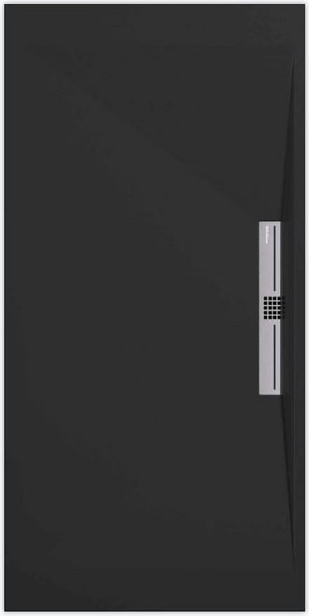 Sanifun douchebak Stone Side Black Smooth 900 x 700 S