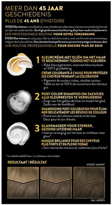 Syoss Oleo Intense - Haarverf - 5-54 - Licht Asbruin - 115ml x 3