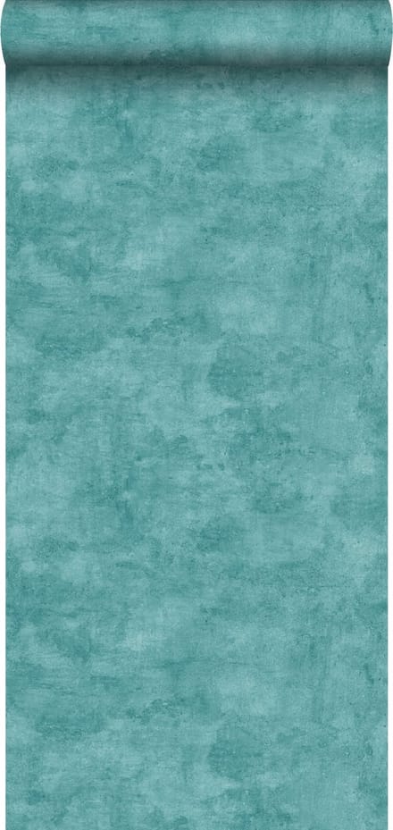 ESTAhome behang betonlook turquoise - 53 cm x 10.05 m - 138908
