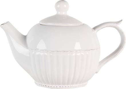Clayre & Eef Theepot 750 ml Wit Dolomiet