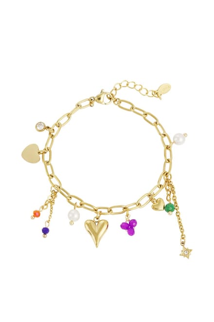 Armband charm cascade - bedelarmband - stainless steel - waterproof - dames sieraden