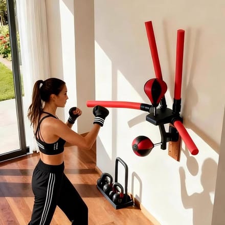 Boks Speed Trainer - Reactie Stang - Thuis Sporten - In Hoogte Verstelbaar - 165 x 110 cm - Zwart