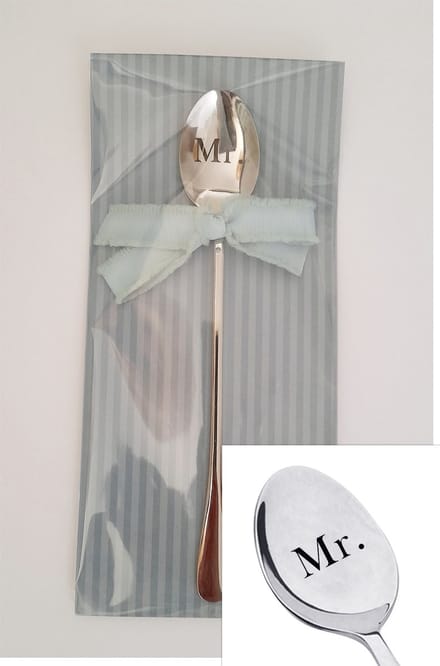 Lepel met tekst - Mr. - koffielepel - dessertlepel - man - RVS