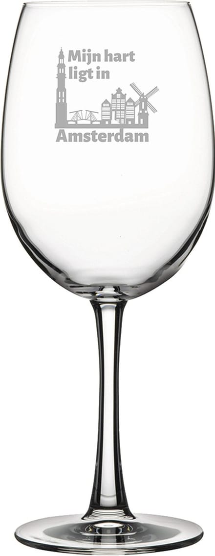 Gegraveerde Rode wijnglas 58cl Amsterdam
