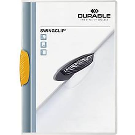 DURABLE klemmap Swingclip, A4, PP, met clip, geel