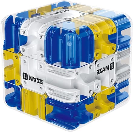 Labyrint Dobbelstenen - Puzzel Kubus - Cognitieve Training - Bediening met één hand - 9.5 x 9.2 cm - Transparant