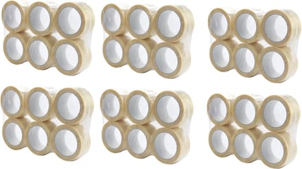 Verpakkingstape - PP Acryl - Transparant - 1 pakket met 36 rollen van 100m