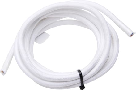 KOPP textielsnoer - linnen mantel - 2 x 0.75 mm² - belastbaar tot 1300 watt - wit - per meter