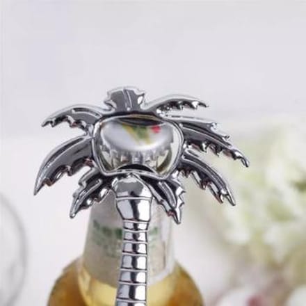 Palmboom flesopener zilver | Cadeau