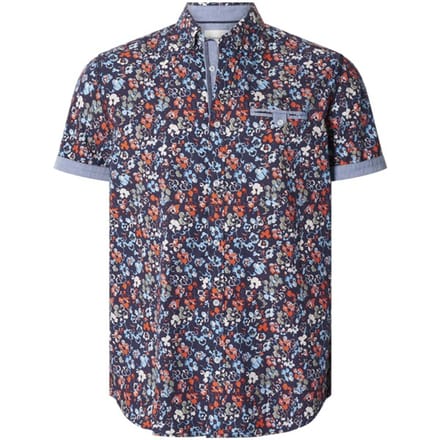 Babista herren Overhemd Met Korte Mouwen - 45/46 - donkerblauw - Plus Size