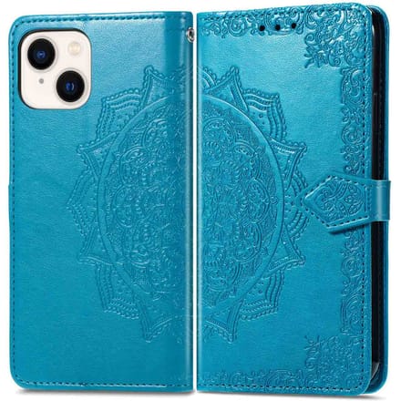 imoshion Hoesje - Geschikt voor Apple iPhone 14 / 13 - Mandala Bookcase - Turquoise