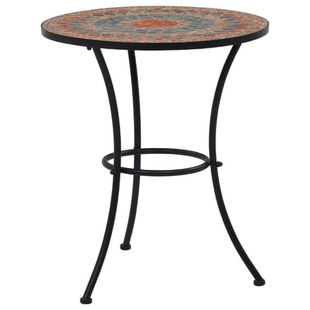 vidaXL - Bistrotafel - mozaïek - 60 - cm - keramiek - oranje - en - grijs