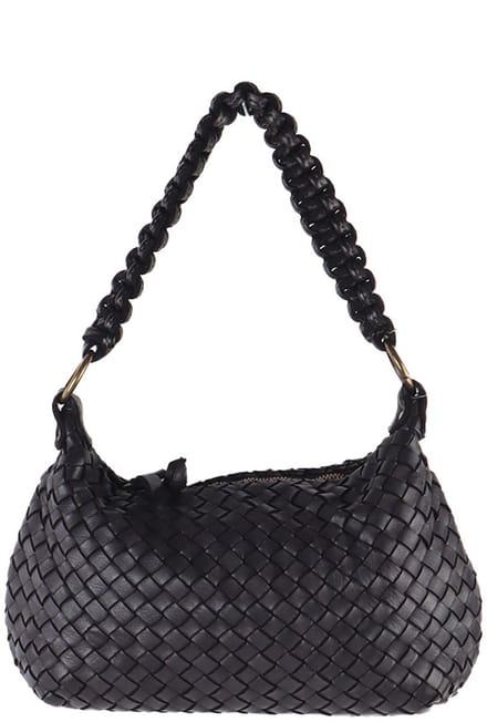 Giuliano gewassen lederen handtas Alessia - Dames - Made in Italy - Zwart