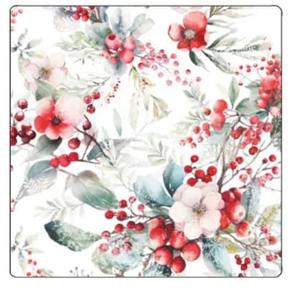 Ambiente-Winter Berries - onderzetters-PVC-afwasbaar-winter-kerst
