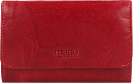 mano Leren Portemonnee Donna Aurona Wallet with Zip Red Rood