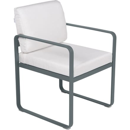 Fermob BELLEVIE fauteuil voor de eethoek - 26 stormgrijs mat - 81 witgrijs