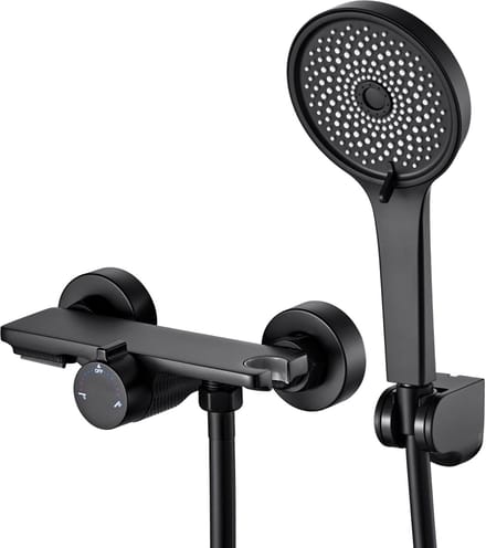 Auralum Badkraan - Mengkraan - 150 mm Hartafstand - Met handdouche - Zwart