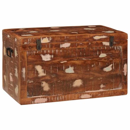 vidaXL - Opbergbox - met - opslag - met - de - deur - Bruin - Massief - Mango - Hout