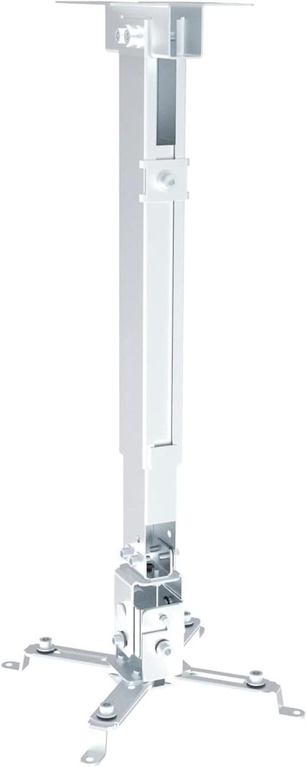Projector Beugel - Plafondsteun Muurbeugel - Home Cinema - Traploos Verstelbaar - 65 cm - Wit