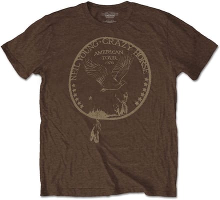 Neil Young - Tour '76 Seal Heren T-shirt - XL - Bruin