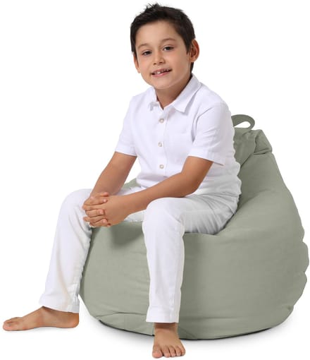 Xoft Living - Kids Pear - Zitzak - Grijs - Waterafstotend - Kinderstoel