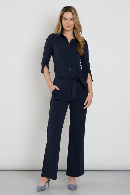Mi Piace Travel Jumpsuit Dames Flared - Navy - Maat XS/34 - 202154