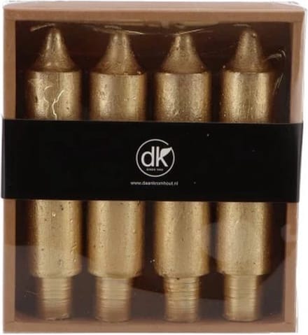 Kaarsen 3x15 cm Goud Daan Kromhout