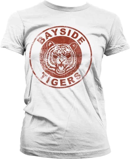 Saved By The Bell Dames Tshirt -S- Bayside Tigers Washed Logo Wit