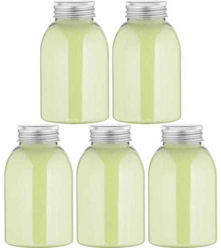 Scrubzout Fresh Ginger - 300 gram - Fles met aluminium dop - Set van 5 stuks - Hydraterende Lichaamsscrub