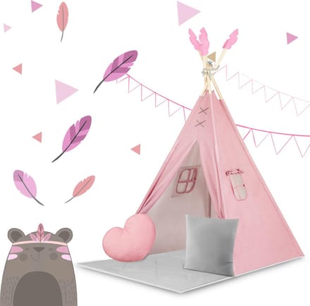 Speeltent tipi - roze - 116x116x165 cm
