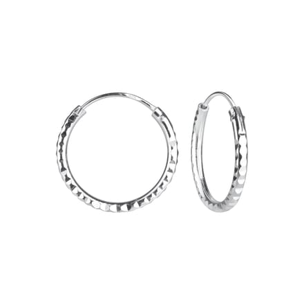 Joy|S - Zilveren oorringen - 16 mm - diamond cut