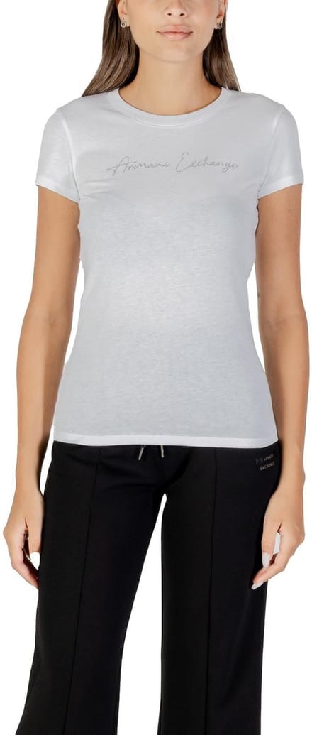 Rhinestone Embellished Round Neck T-Shirt Wo - White Shirts
