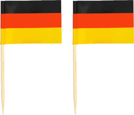 Cocktailprikkers Duitsland mini vlaggetjes - 100x stuks - versiering en feestartikelen - 8 cm