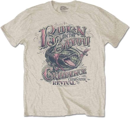 Creedence Clearwater Revival - Born On The Bayou Heren Tshirt - L - Creme