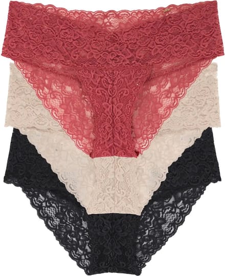 Dorina Dames slip 3-pack Kant - Lana - Kanten dames onderbroeken - microfiber ondergoed - XS