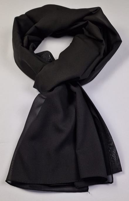 Hoofddoek effen van chiffon stof / 70 x 200 cm extra lang