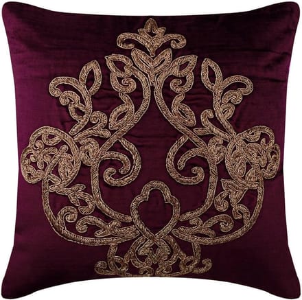 Set van 2 Luxe Fluwelen Sierkussenshoezen Paars, 60x60 cm, Damast Modern Design