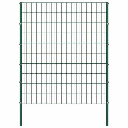 vidaXL - Schuttingpaneel - met - palen - ijzer - 867x200 - cm - groen