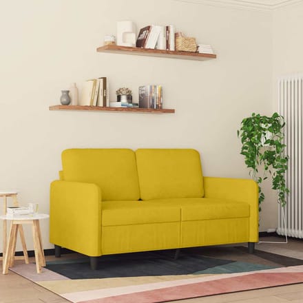 vidaXL - Tweezitsbank - 120 - cm - fluweel - geel