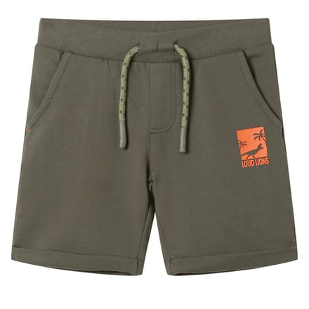 vidaXL Kindershorts met trekkoord 128 donkerkaki