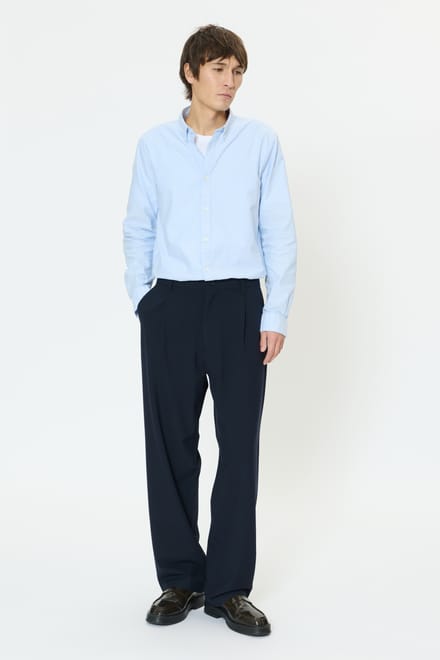 High waist chino met bandplooi
