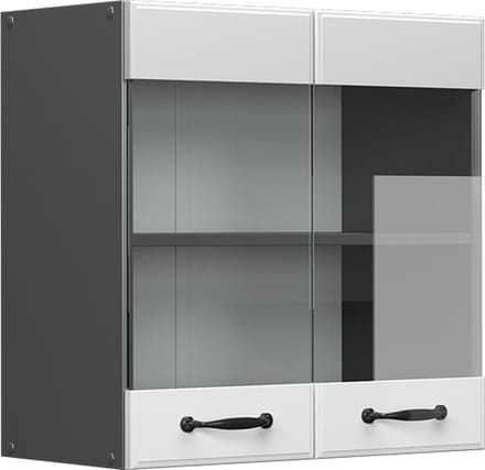 Vicco R-Line Glazen keukenkast – 60 cm Wit Landhuis