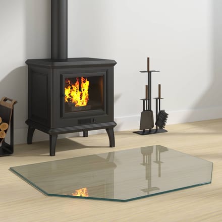 vidaXL Vuurplaats Glazen Plaat Transparant 80 x 60 cm Glas