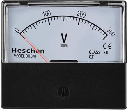 Rechthoekige Analoog Voltmeter Paneel 0-300V Klasse 2.0